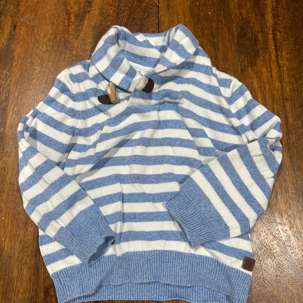 Janie and Jack Blue and White Striped Sweater